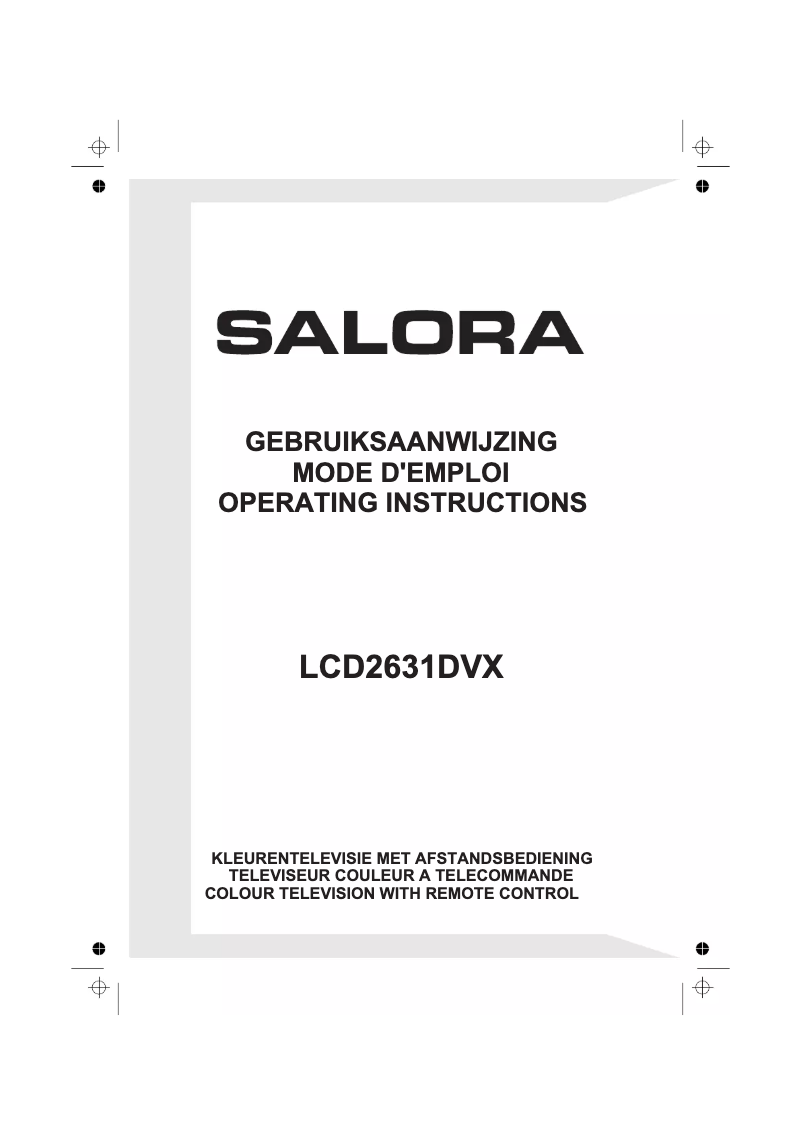 Page n°1 - Manuel utilisateur Salora LCD2631DVX