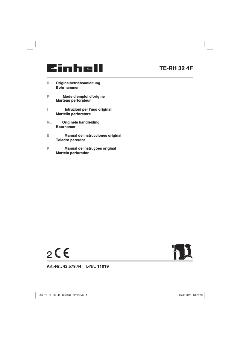 Image de la première page du manuel de l'appareil TE-RH 32 4F