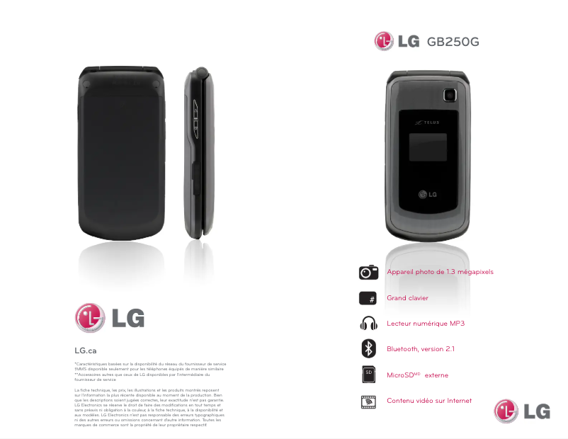 Page n°1 - Brochure LG GB255G