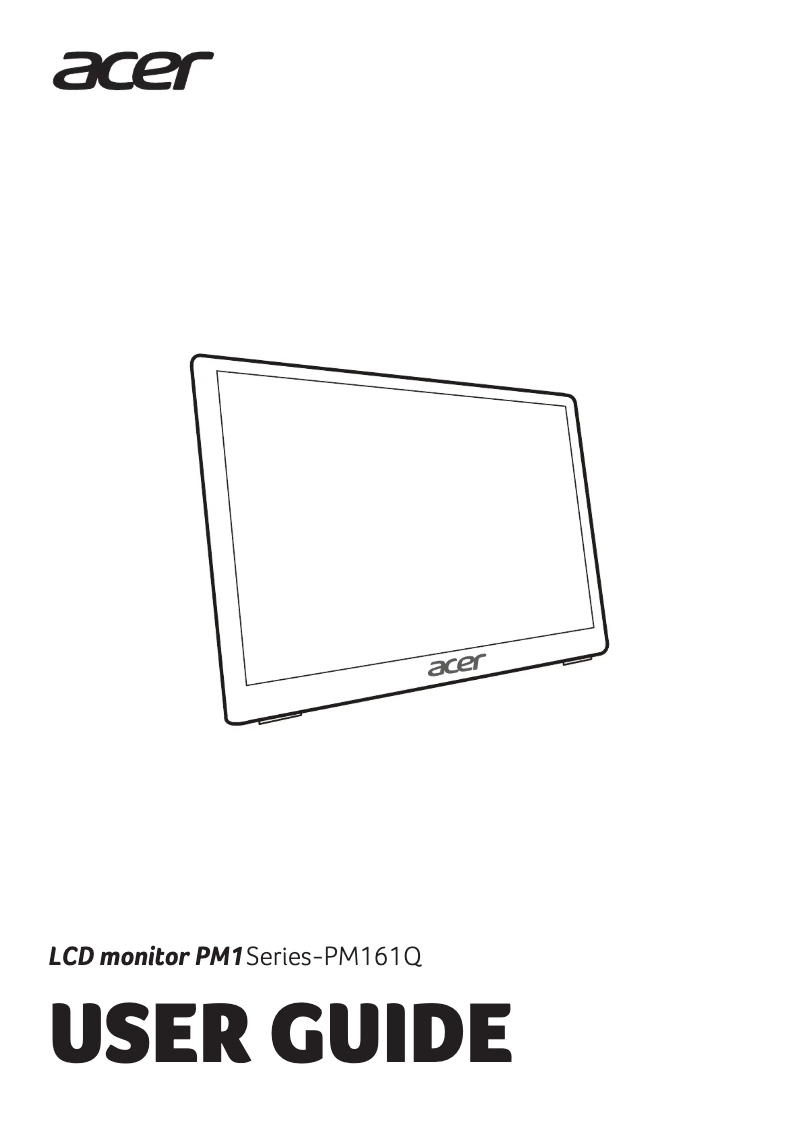 Page n°1 - Guide de démarrage rapide Acer PM161Q