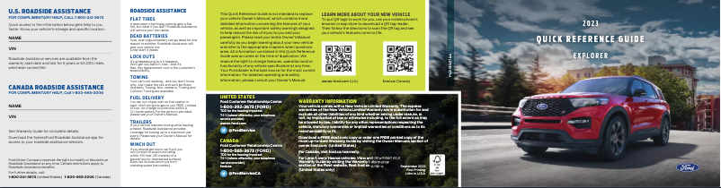 Page n°1 - Guide de démarrage rapide Ford Explorer (2023)