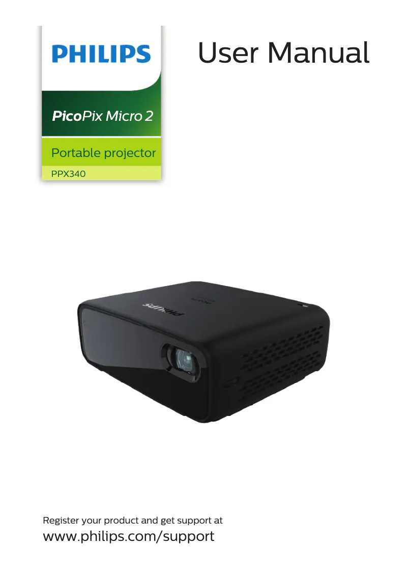 Page 1 de la notice Manuel utilisateur Philips PicoPix Micro 2 PPX340