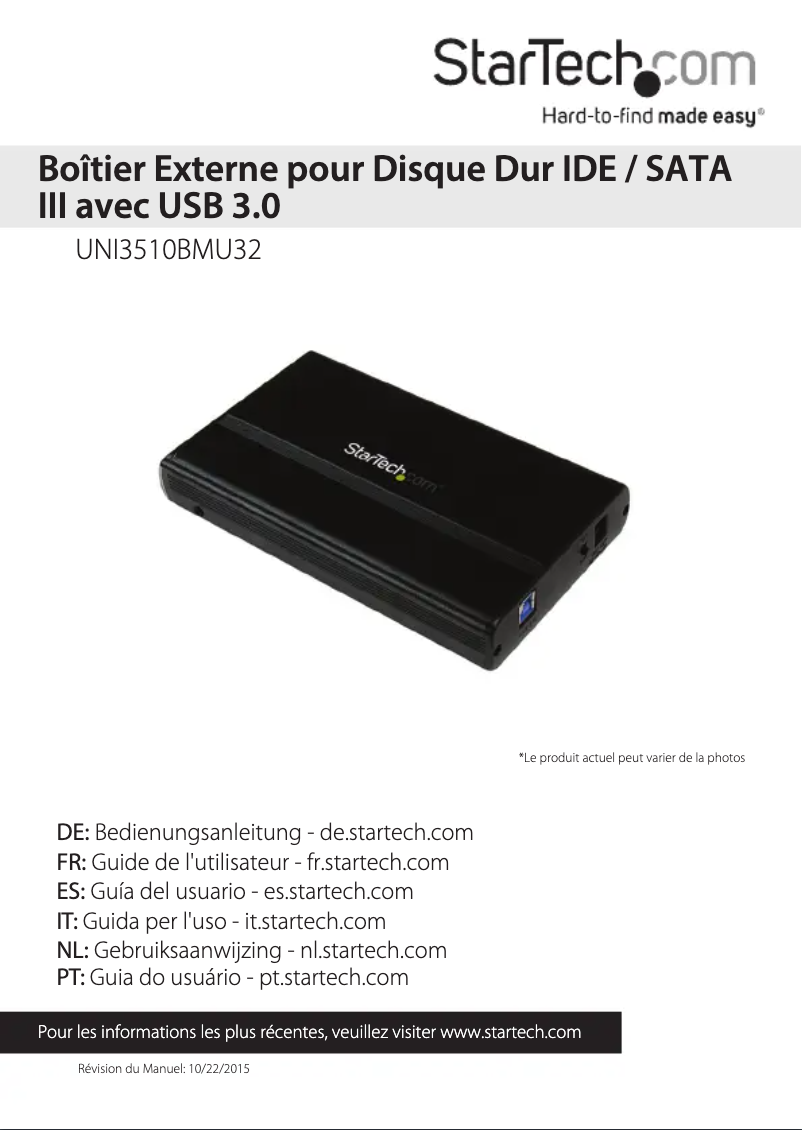 Image de la première page du manuel de l'appareil UNI3510BMU32