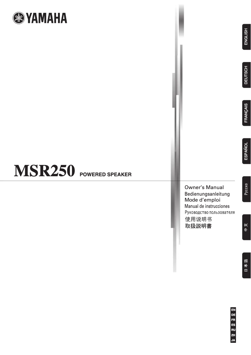 First page image of the manual for MSR250