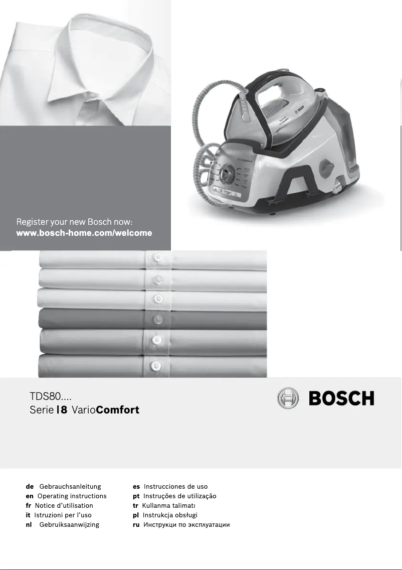 Page 1 de la notice Manuel utilisateur Bosch Serie 8 ProHygienic TDS8040