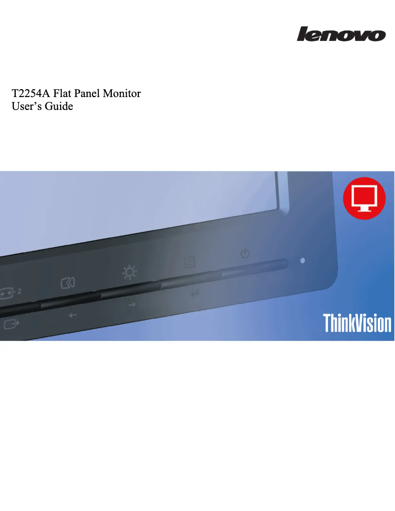 Image de la première page du manuel de l'appareil ThinkVision T2254A