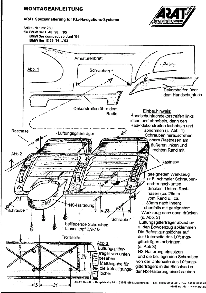 Page 1 de la notice Manuel utilisateur Arat NS1260