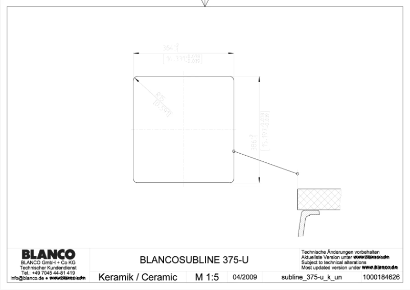 Page 1 de la notice Manuel utilisateur BLANCO SUBLINE 375-U