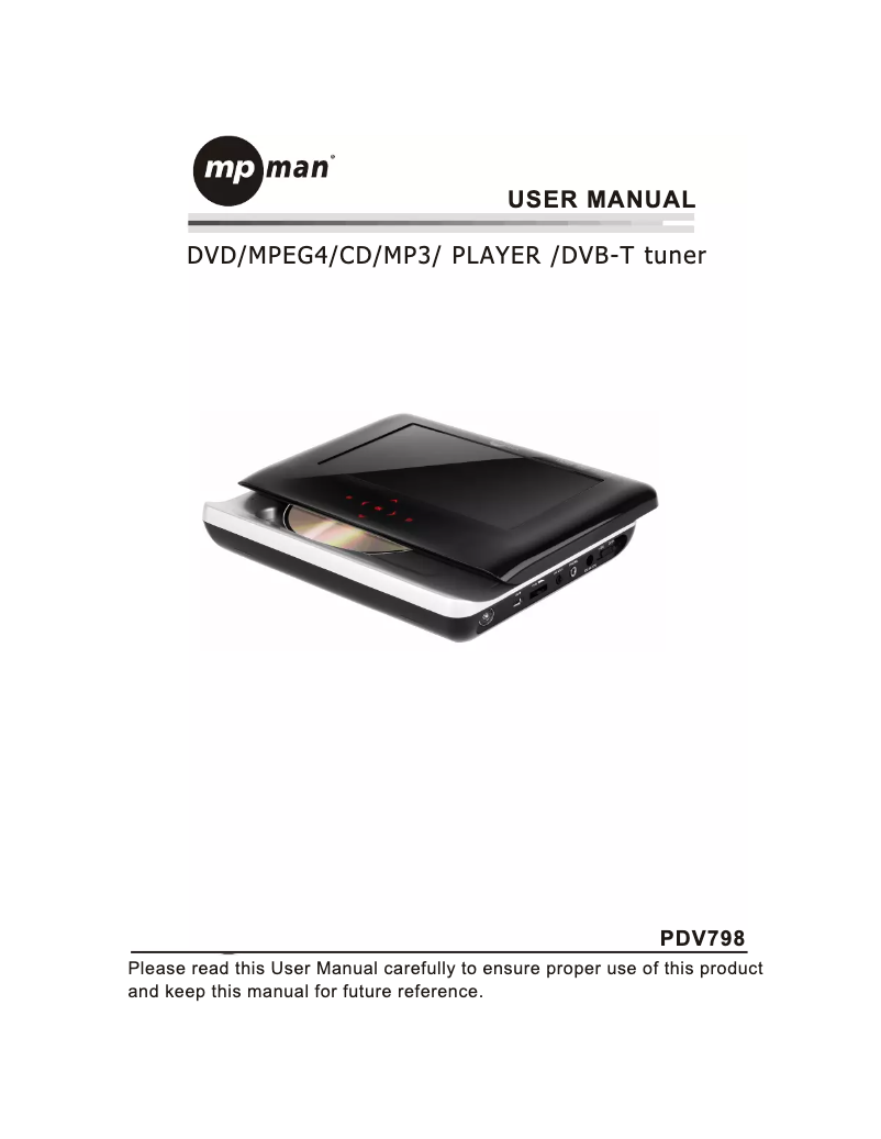 Página 1 del manual Manual de usuario Mpman PDV798 DVBT