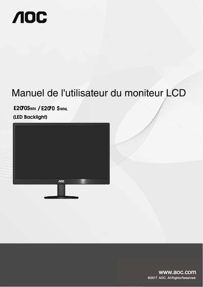 Page n°1 - Manuel utilisateur AOC E2070SWN
