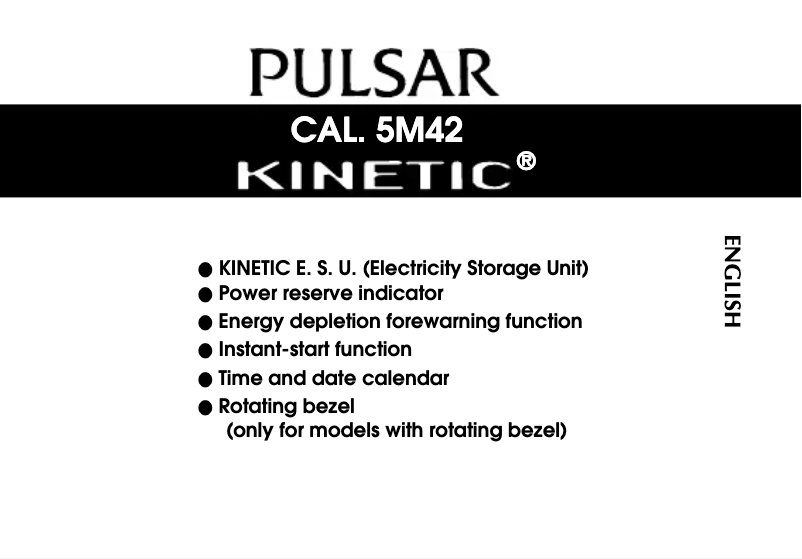Page 1 de la notice Manuel utilisateur Pulsar 5M42