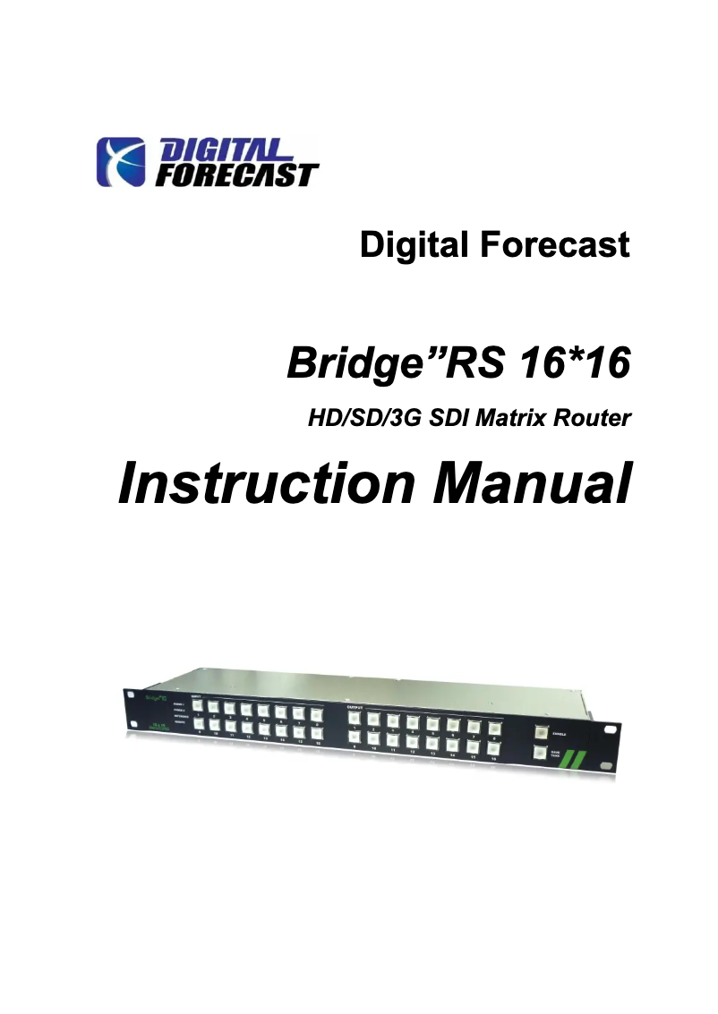 Page 1 de la notice Manuel utilisateur Digital Forecast RS 16*16