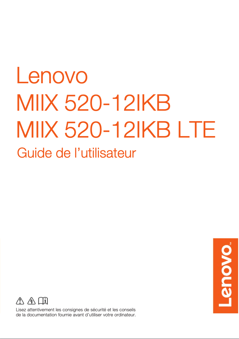 Page 1 de la notice Manuel utilisateur Lenovo IdeaPad Miix 520