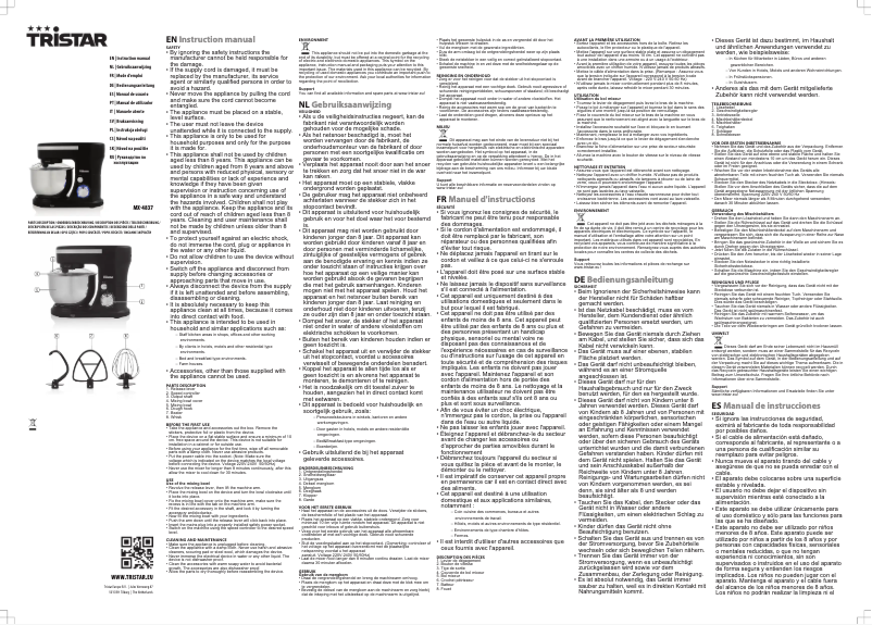 Page n°1 - Manuel utilisateur TriStar MX-4837