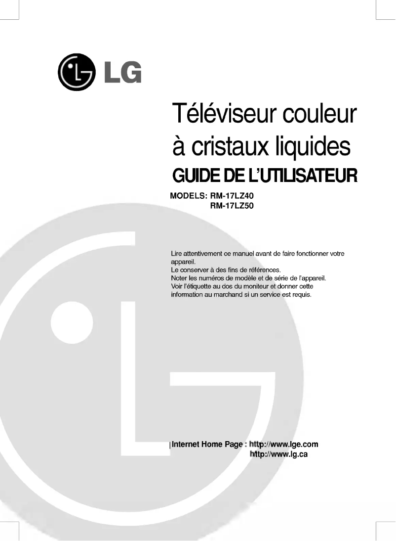 Image de la première page du manuel de l'appareil RT-32LZ50