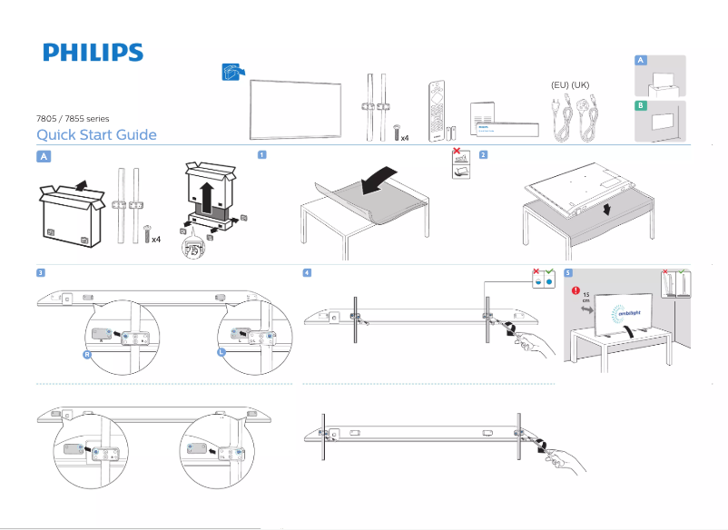 Page 1 of the manual Quick Start Guide Philips 65PUS7805