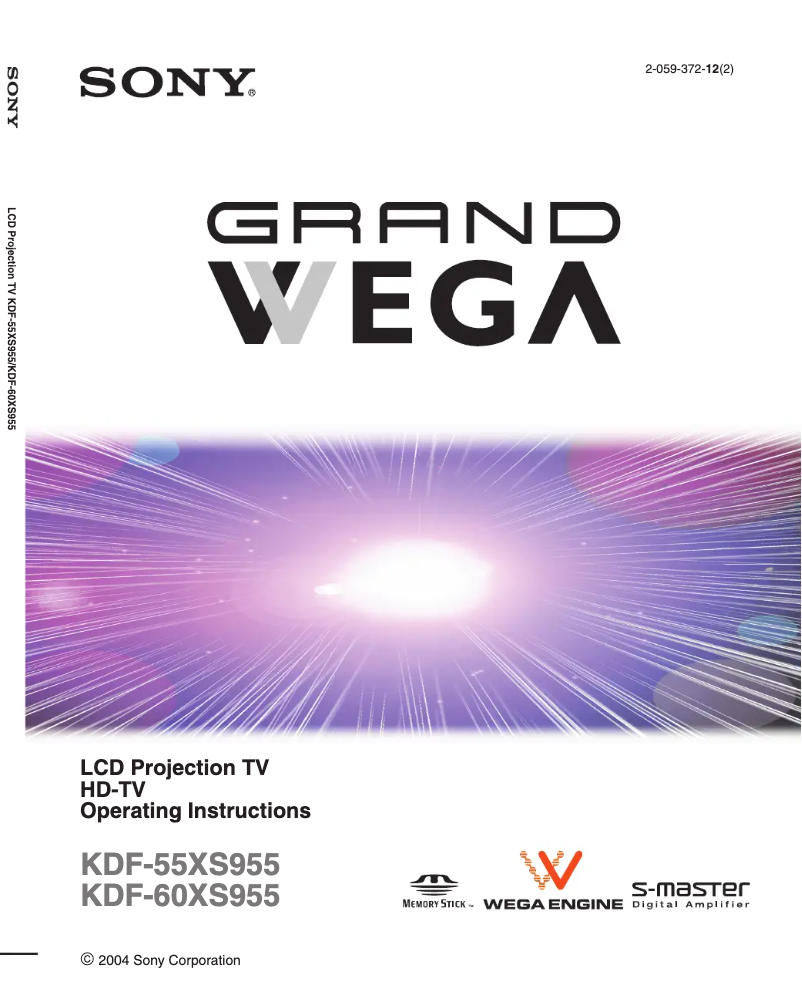 Página 1 del manual Manual de usuario Sony KDF-60XS955