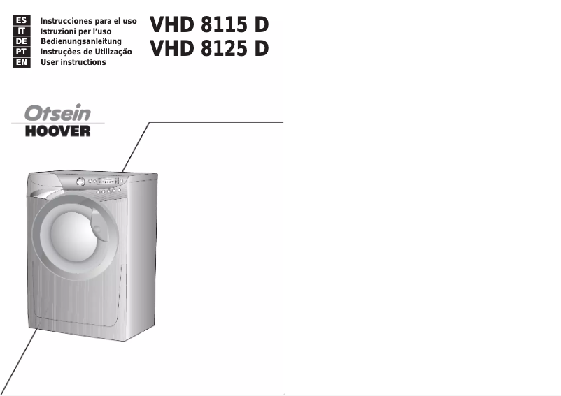 Page 1 de la notice Manuel utilisateur Otsein-Hoover VHD 8115D-37
