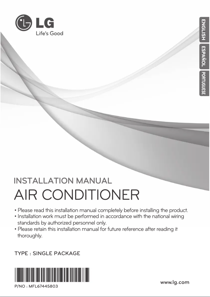 Page n°1 - Manuel utilisateur LG AK-Q2408C00