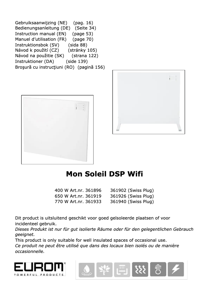 Image de la première page du manuel de l'appareil Mon Soleil DSP 770 wifi