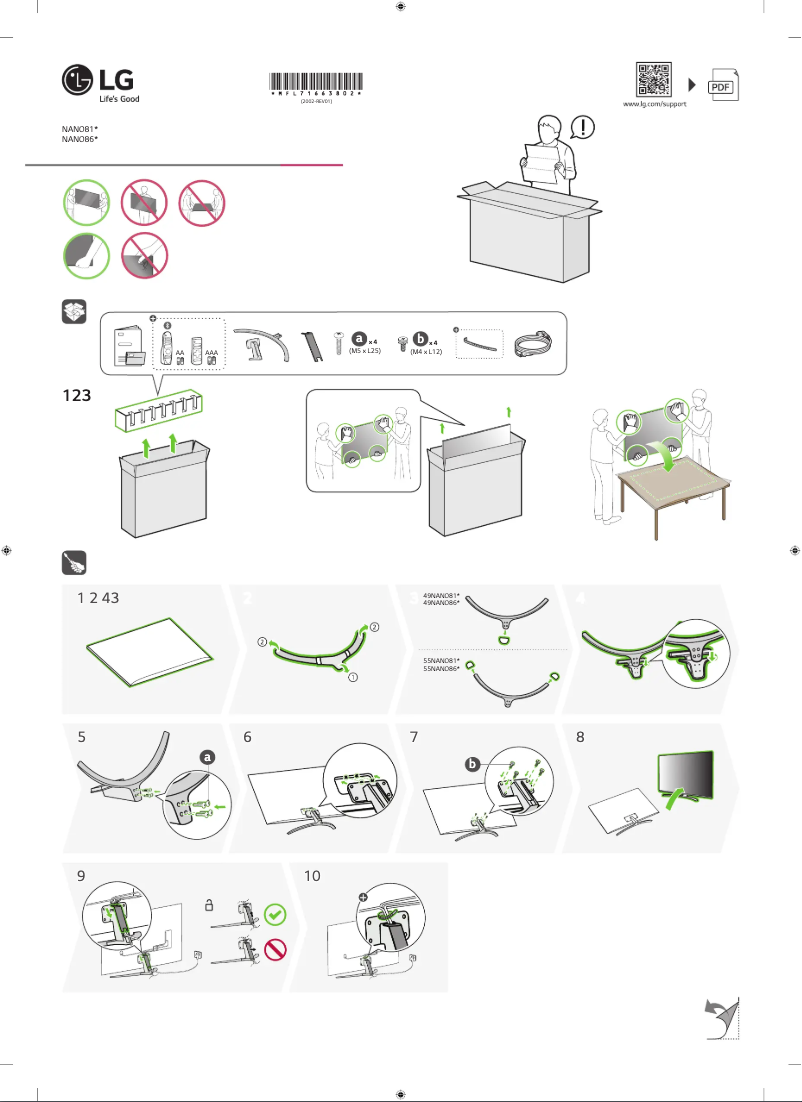 Page n°1 - Manuel utilisateur LG 49NANO813NA