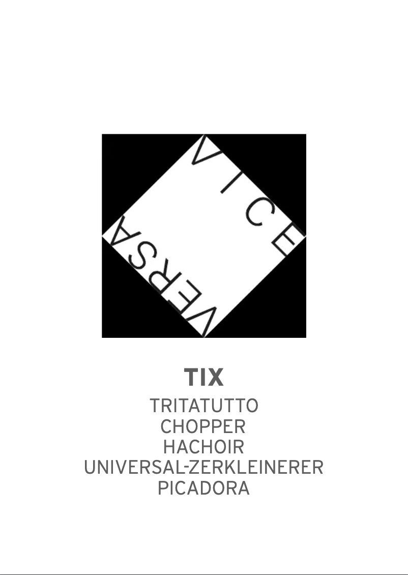 Page 1 de la notice Manuel utilisateur Vice Versa TIX