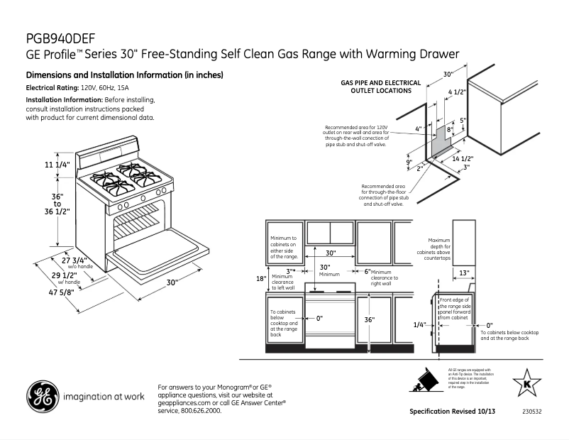 Image de la première page du manuel de l'appareil Profile PGB940DEFBB