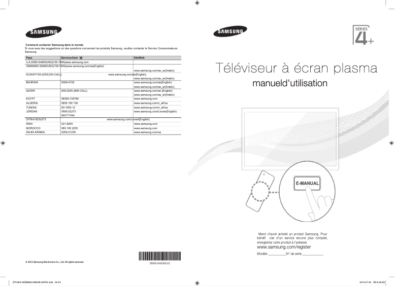 Page 1 de la notice Manuel utilisateur Samsung PS43F4900