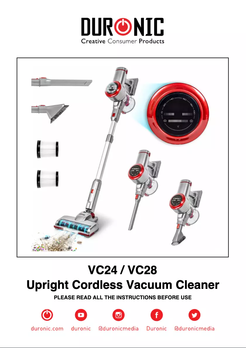 Page n°1 - Manuel utilisateur Duronic VC24