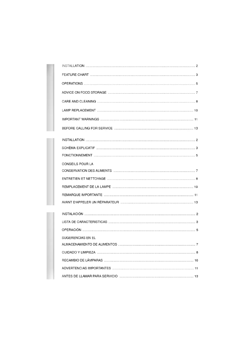 Page 1 de la notice Manuel utilisateur LG GR-252S