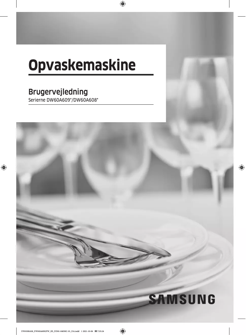 Page 1 de la notice Manuel utilisateur Samsung DW60A6090UW