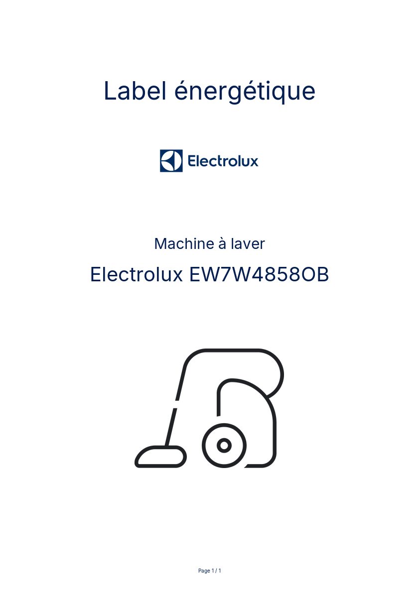 Image de la première page du manuel de l'appareil EW7W4858OB
