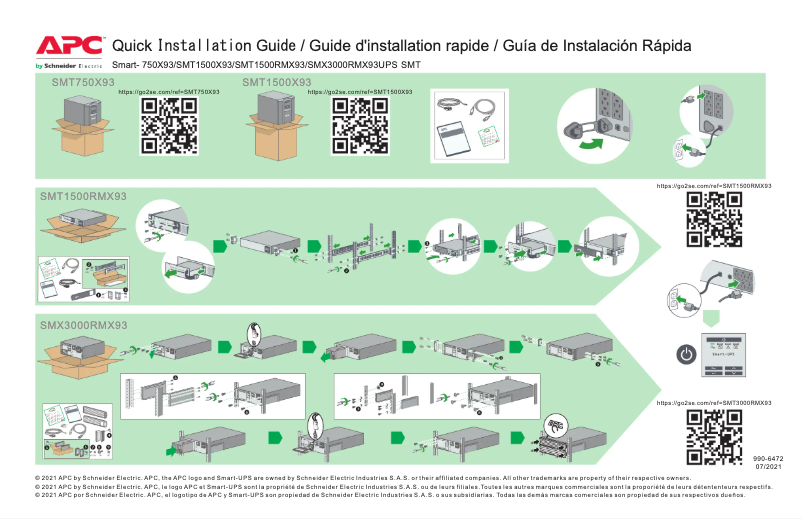 Page n°1 - Manuel utilisateur APC Smart-UPS SMT750X93