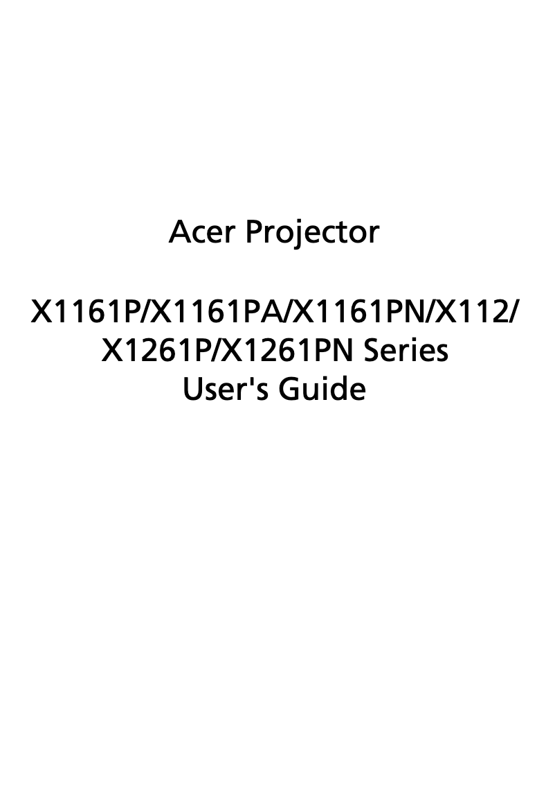 Page 1 de la notice Manuel utilisateur Acer X112