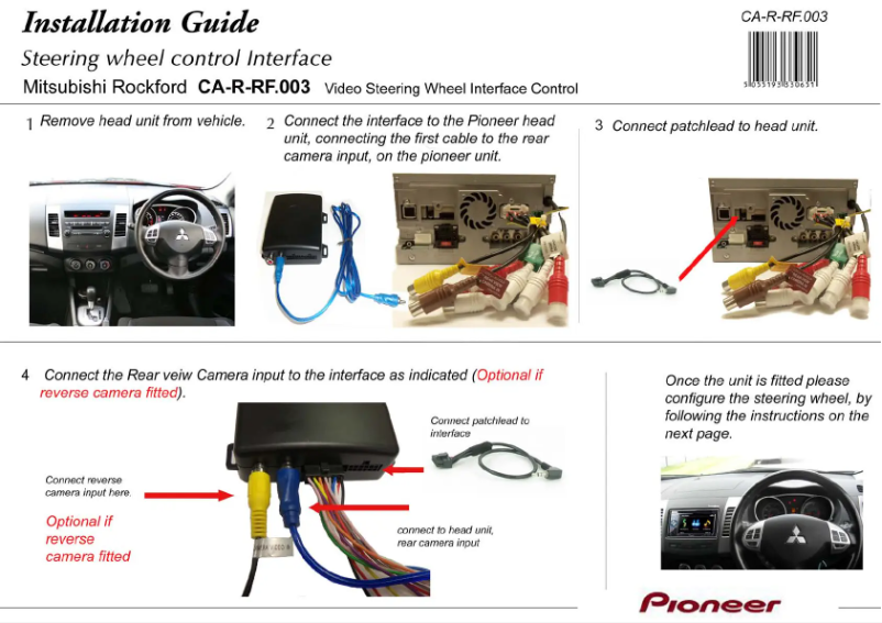 Page n°1 - Manuel utilisateur Pioneer CA-R-RF.003