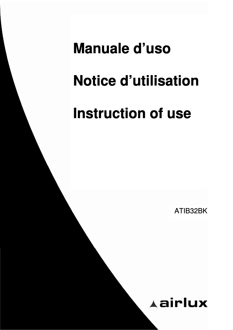 Page n°1 - Manuel utilisateur Airlux ATIB32BK