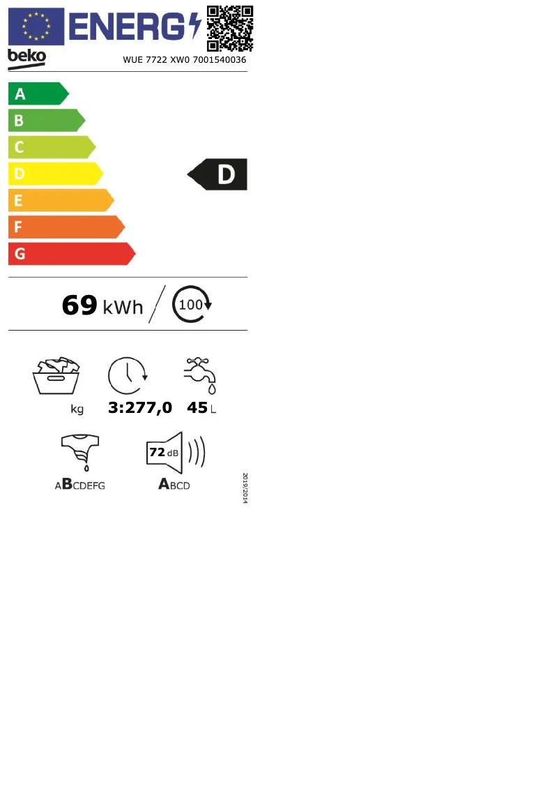 Image de la première page du manuel de l'appareil WUE 7722 XW0