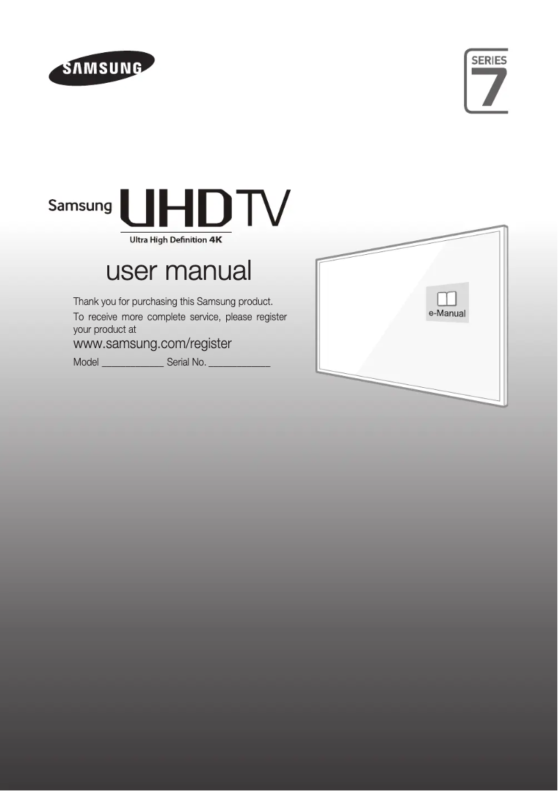 Page 1 de la notice Guide d'installation Samsung UA65JU7000K