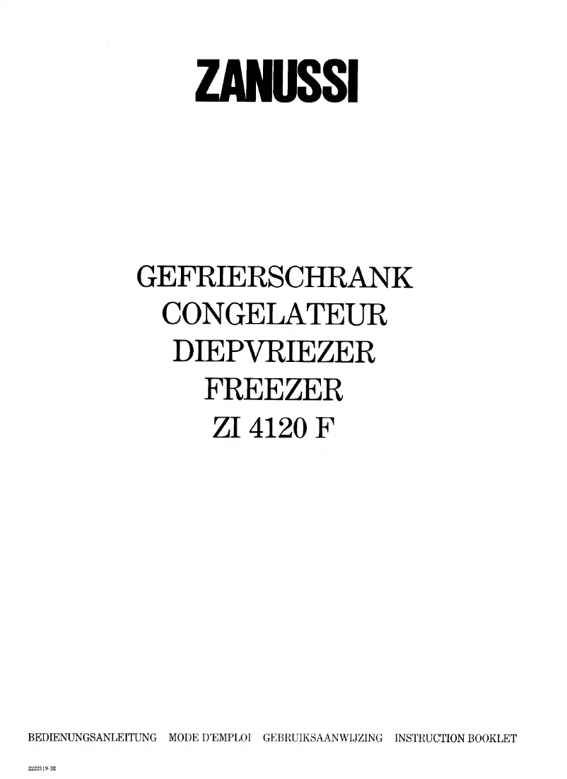 Page 1 de la notice Manuel utilisateur Zanussi ZI 4120F