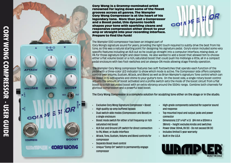 Page 1 de la notice Manuel utilisateur Wampler Cory Wong