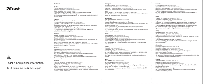 Page 1 de la notice Manuel utilisateur Trust 20424