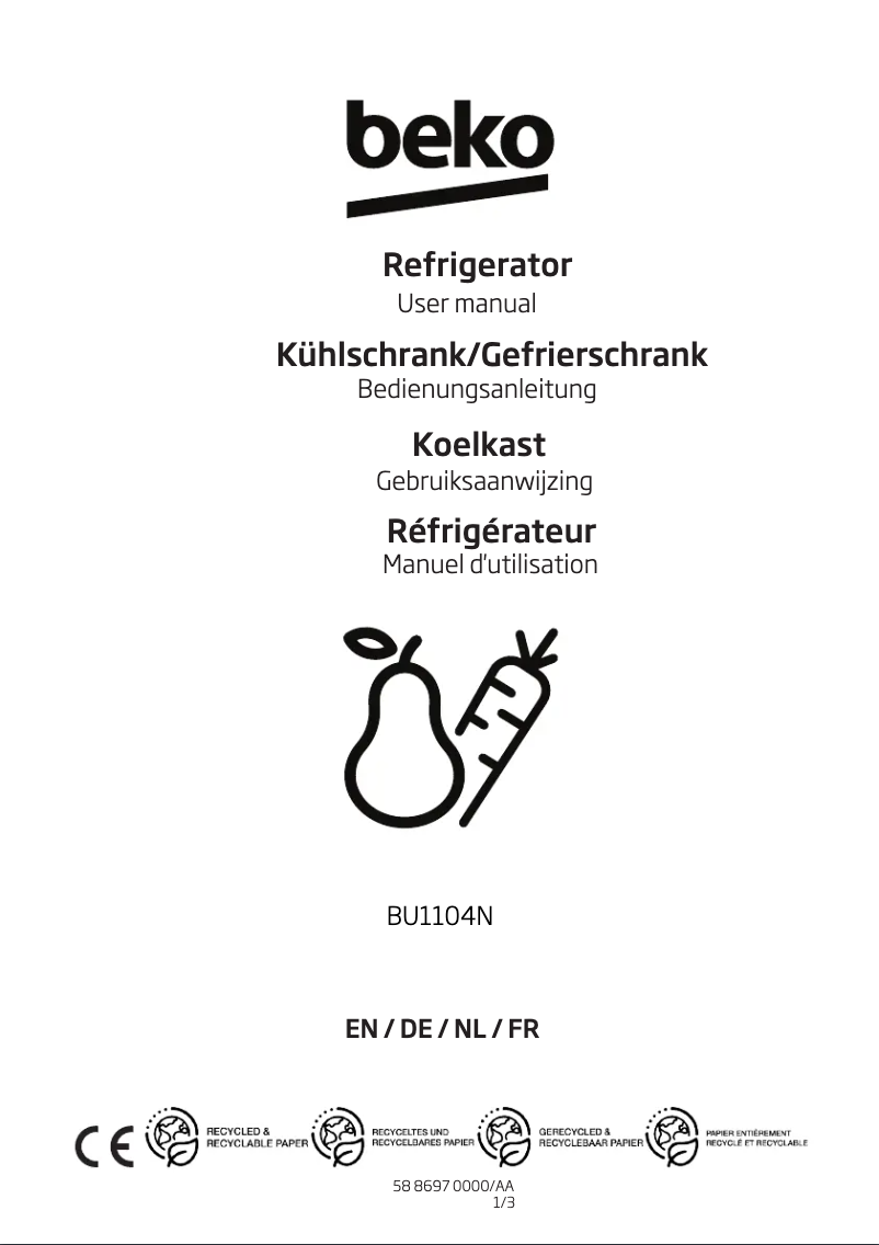 Image de la première page du manuel de l'appareil BU1104N