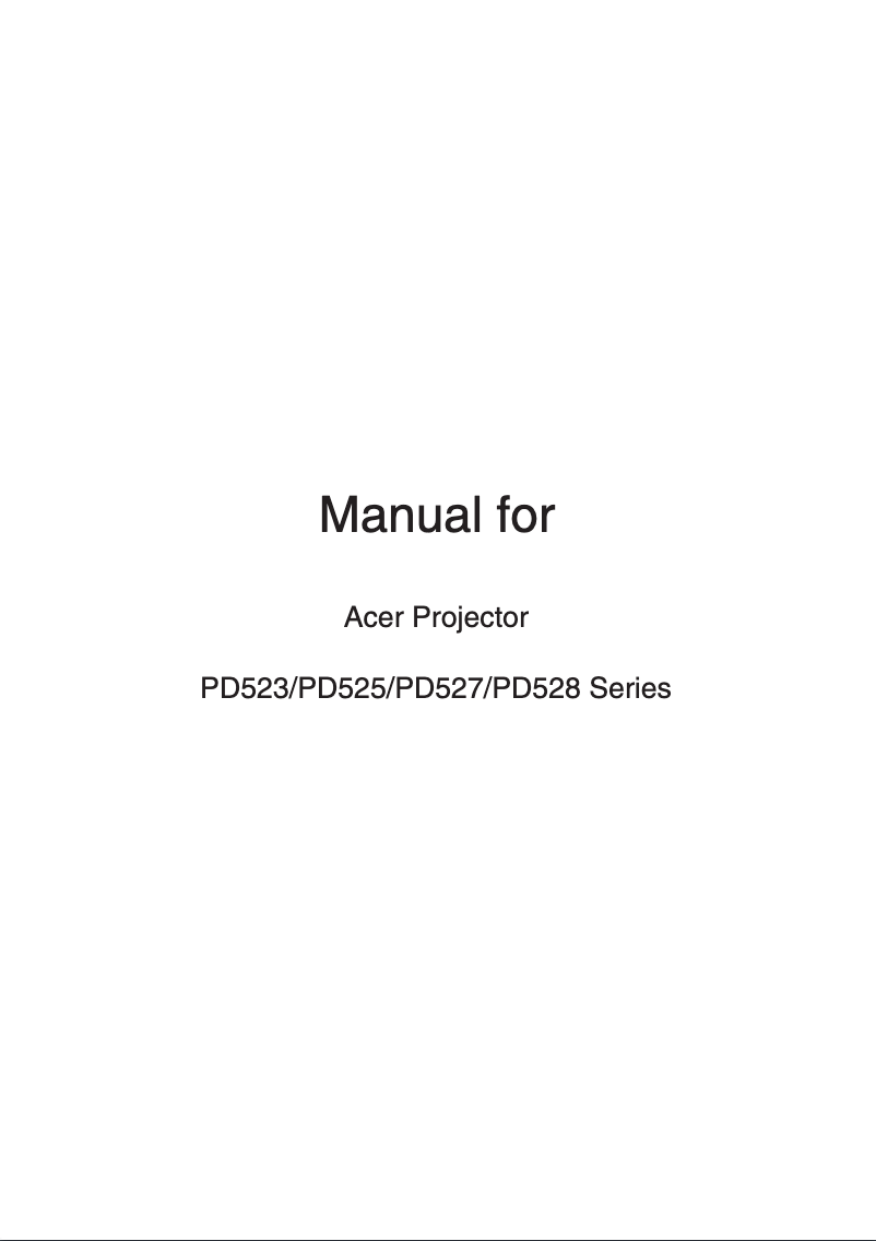Page n°1 - Manuel utilisateur Acer PD528