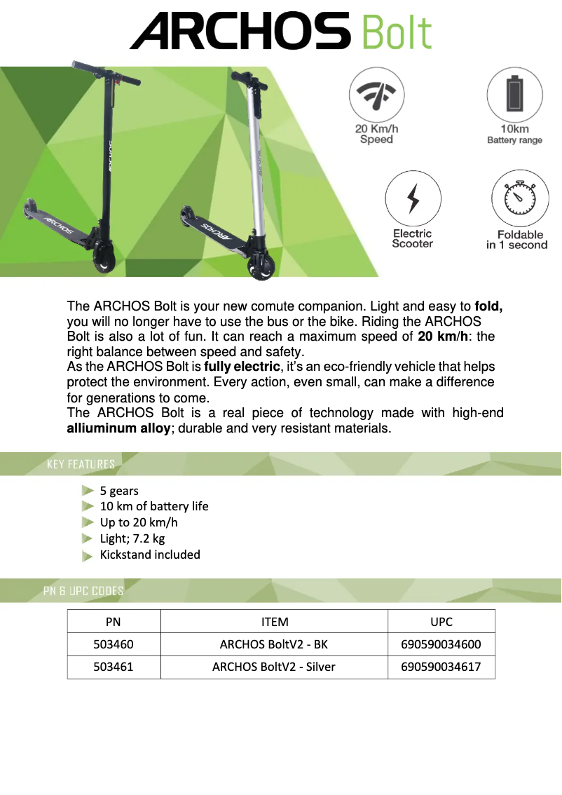 Image de la première page du manuel de l'appareil Bolt