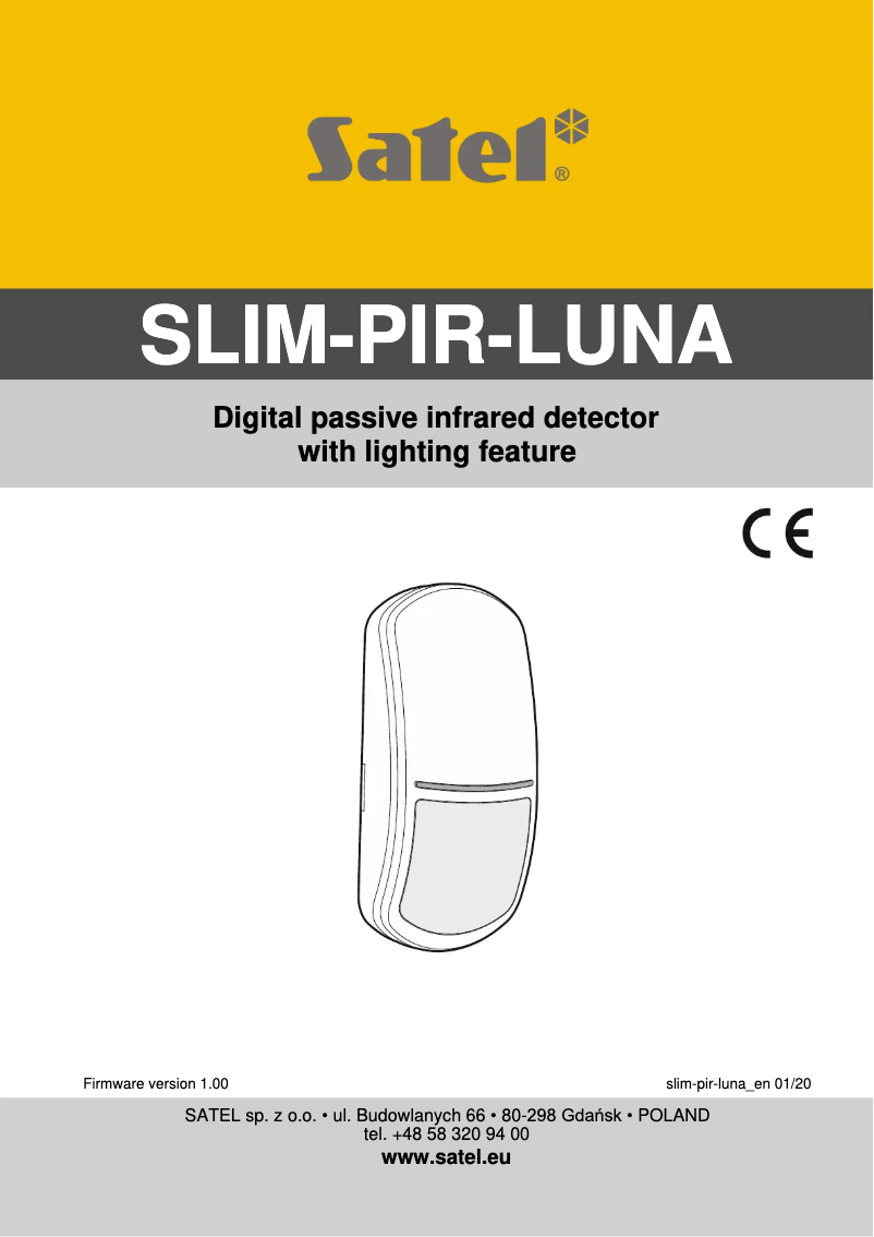 Image de la première page du manuel de l'appareil SLIM-PIR-LUNA