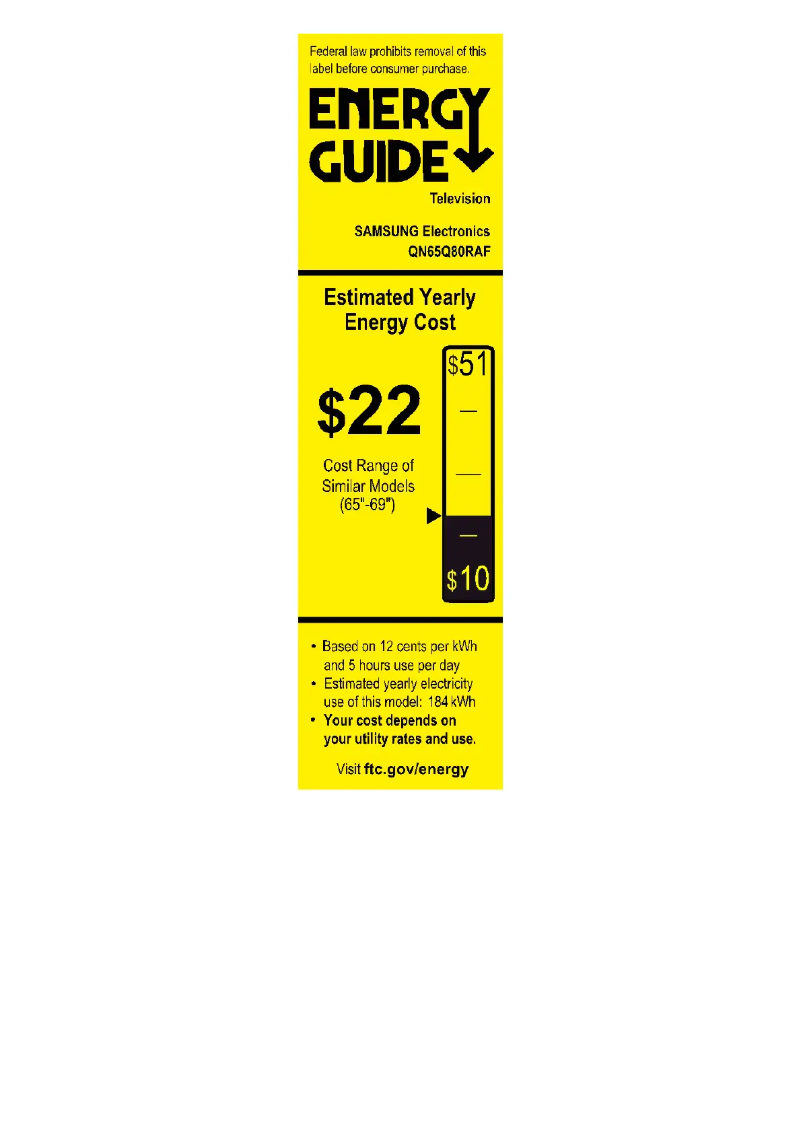 Page n°1 - Label énergétique Samsung QN55Q80RAFXZA