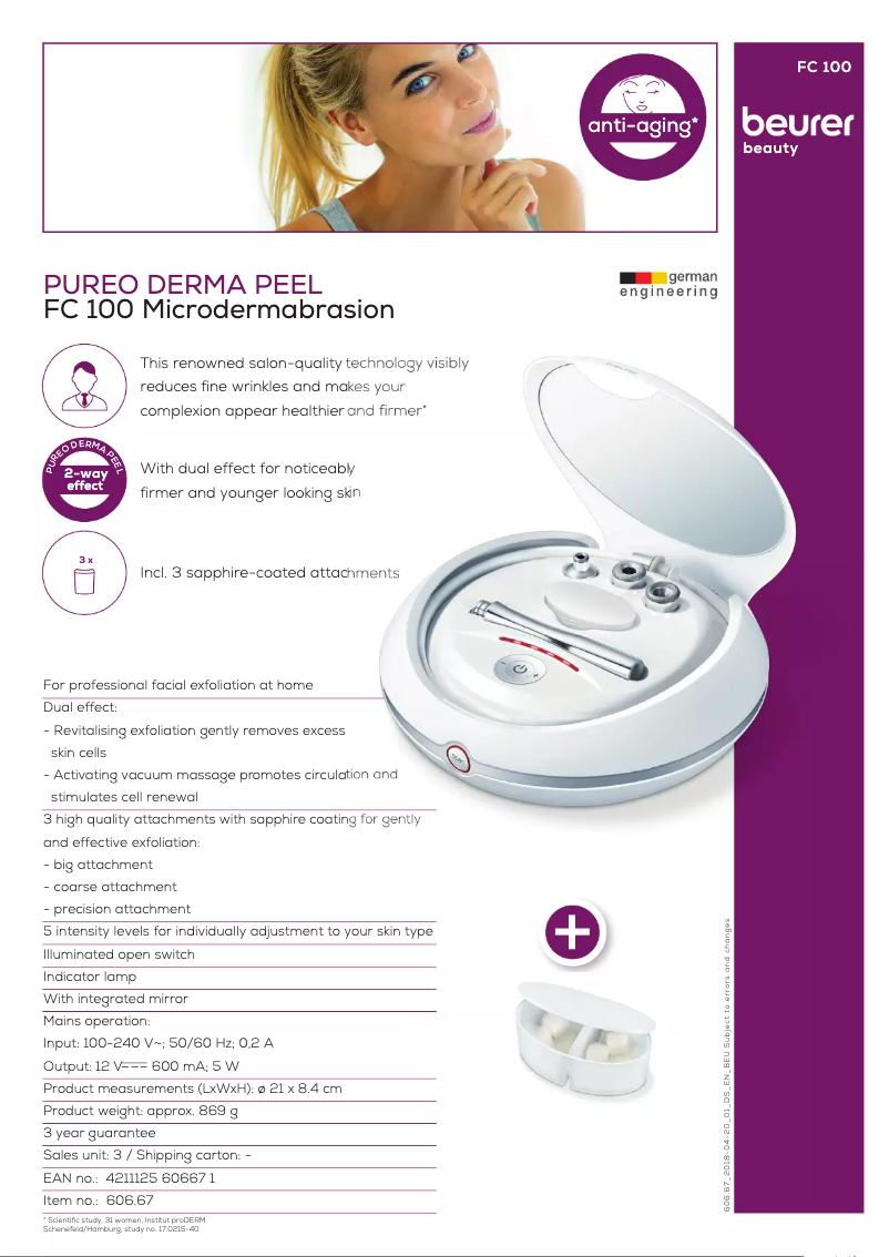 Page n°1 - Fiche technique Beurer FC 100