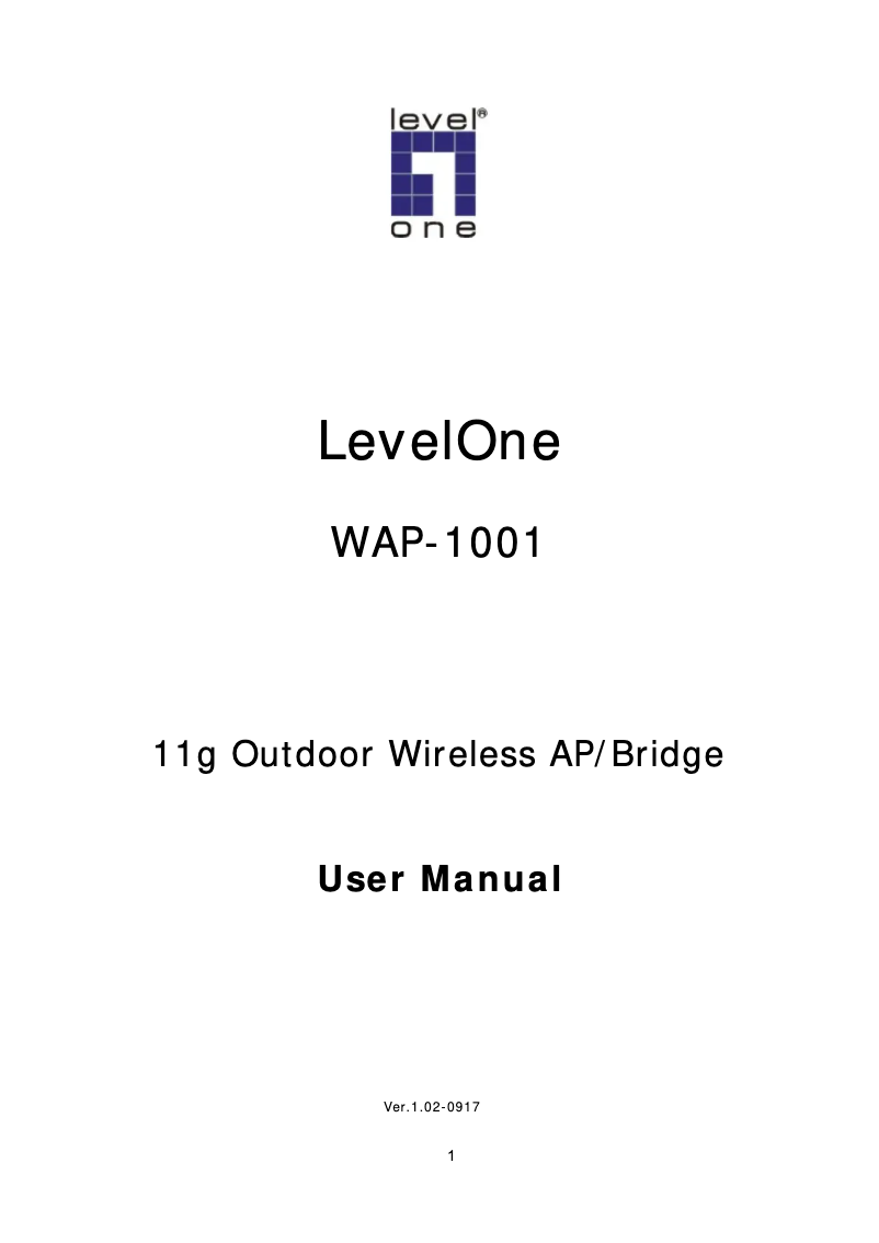 Image de la première page du manuel de l'appareil WAP-1001