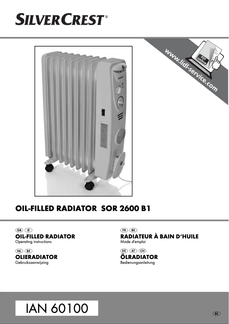 Page n°1 - Manuel utilisateur SilverCrest SOR 2600 A1