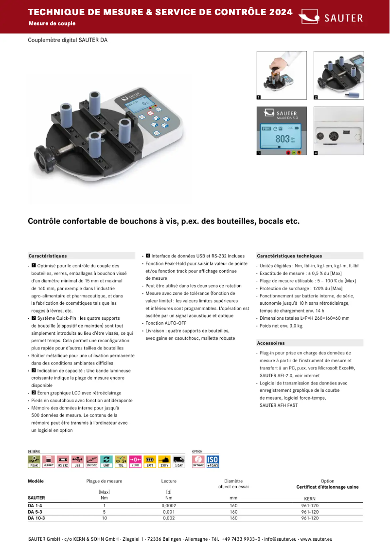 Page 1 de la notice Brochure Kern DA 1-4